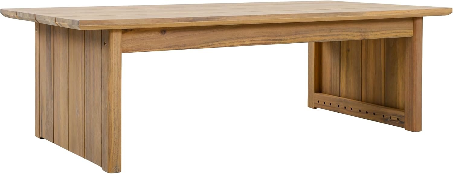 SAFAVIEH Outdoor – Kento Coffee Table – Oak Solid Wood Solid Wood – Weather Resistant – Ideal for Deck, Patio, Backyard, 47.2″ W x 23.6″ D x 14.8″ H (PAT7102B)