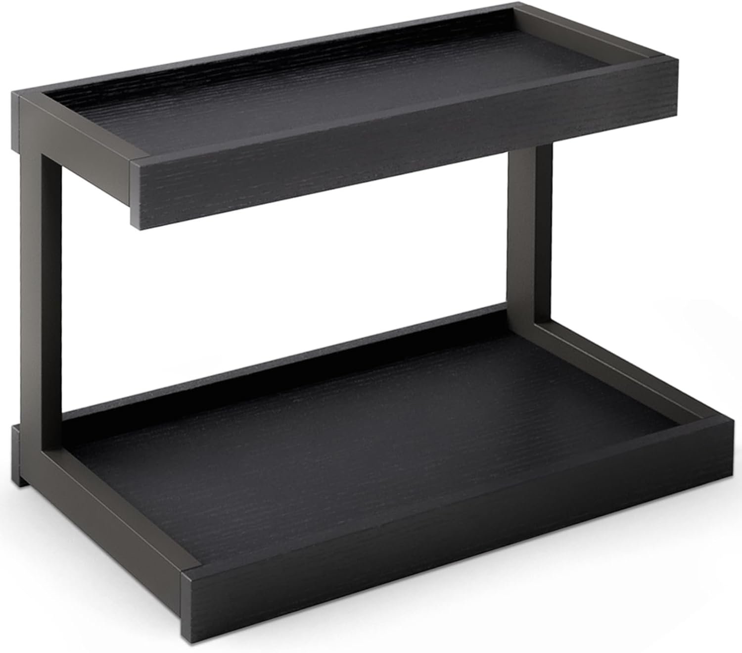 MARTY Counter Shelf Organizer, 2 Tier Spice Rack for Countertop, Black | Coffee Bar/Station/Syrup Organizer for Countertop, 15.75”Lx8.9″W Large Desk Shelf Riser, for Kitchen Bathroom Bedroom Office