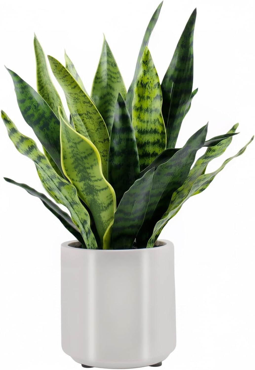 Fake Snake Plant 22″ Tall, Realistic Touch Leaves, Potted Artificial Plants Indoor for Home Decor Small Office Home Living Room