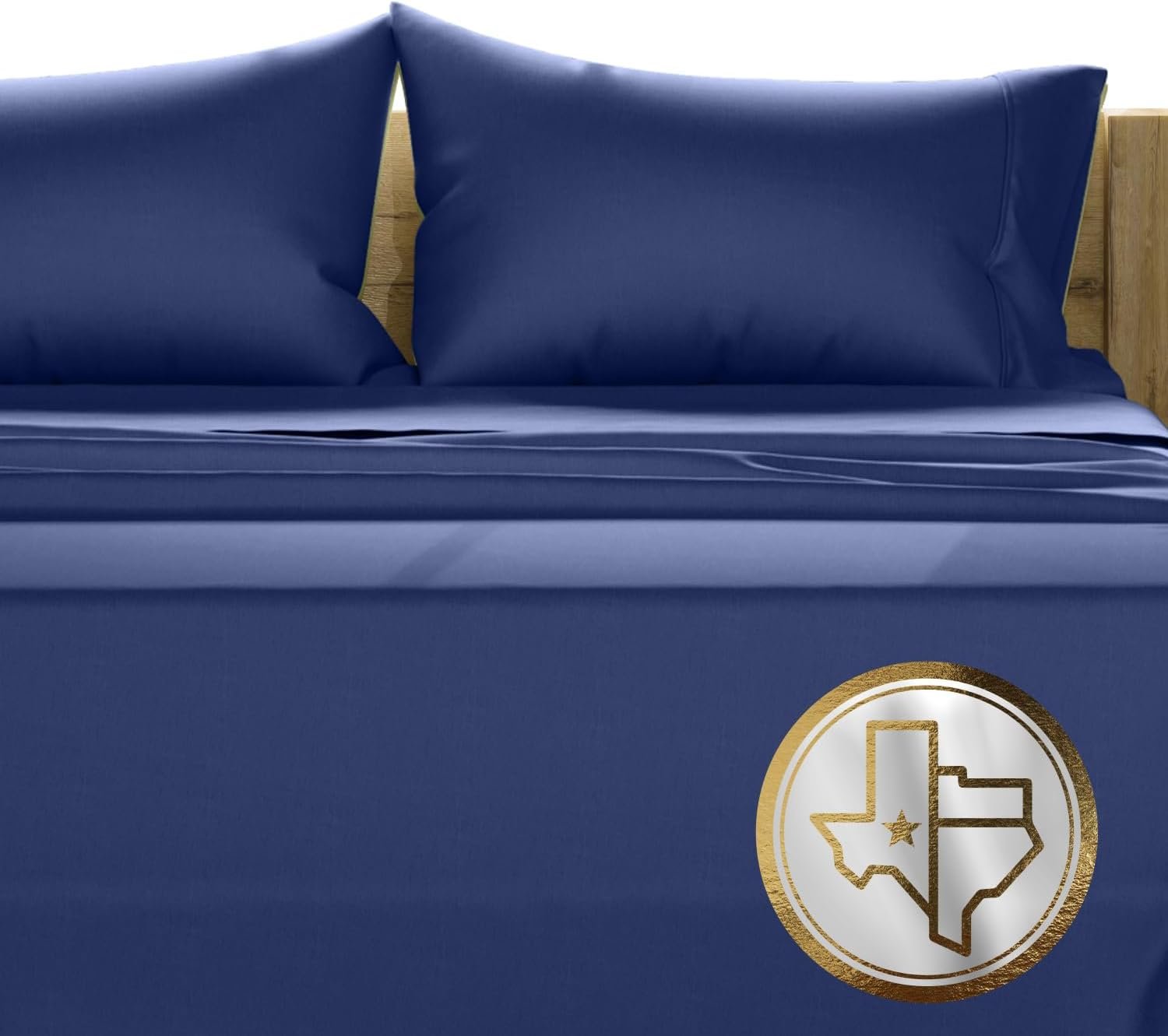 TEXAS LINEN CO. 100% Egyptian Cotton Sheets King Size – 1500 Series High Thread Count King Size Bed Sheets Set (4 PC, Navy Blue), 17″ Deep Pocket Luxury Hotel Bedding – Couture Comfortin’ Collection