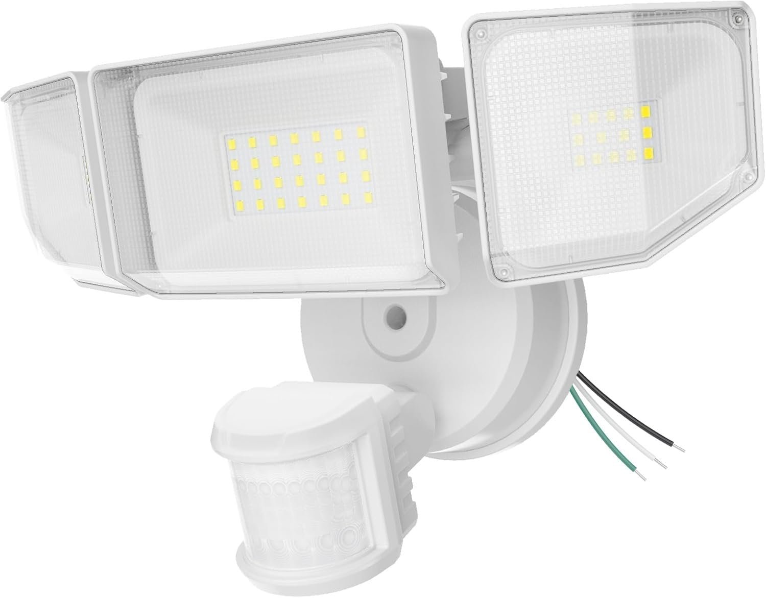 85W LED Security Lights Motion Sensor Light Outdoor, 8500LM Dusk to Dawn, IP65 Waterproof, 6500K, 3 Head Motion Detected Flood Light, Floodlight for Outside, Garage, Yard, Porch (White)