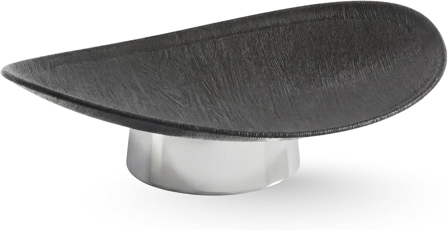 12″ Modern Decorative Fruit Bowl for Kitchen Counter – Unique Egg-Shaped Pedestal Centerpiece Bowl for Dining Table, Abstract Resin Catchall Key Bowl for Entryway Table, Chic Coffee Table Decor Gift