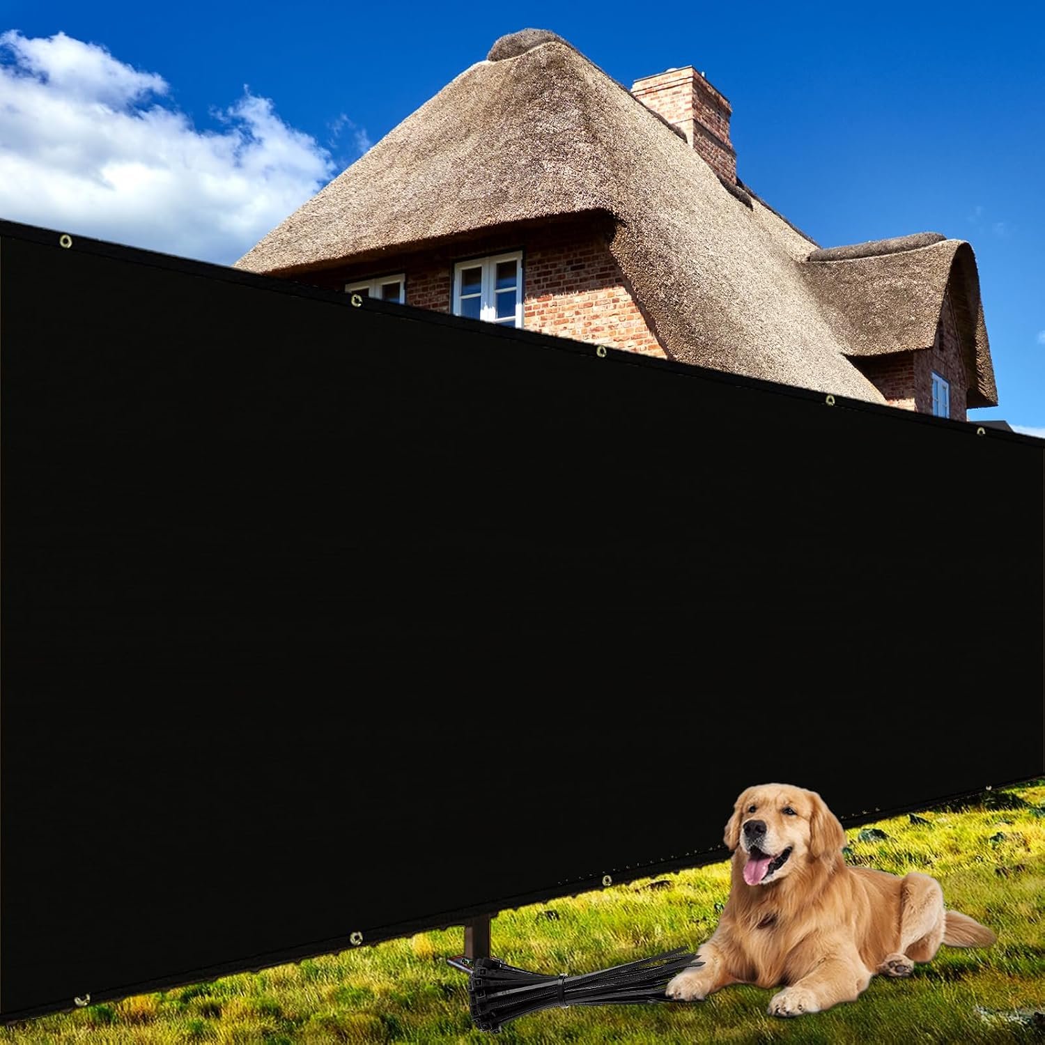 Shade&Beyond 4’×50′ Privacy Fence Screen 170GSM Heavy Duty Mesh Shade Net for Garden Backyard Wall Decor, Black