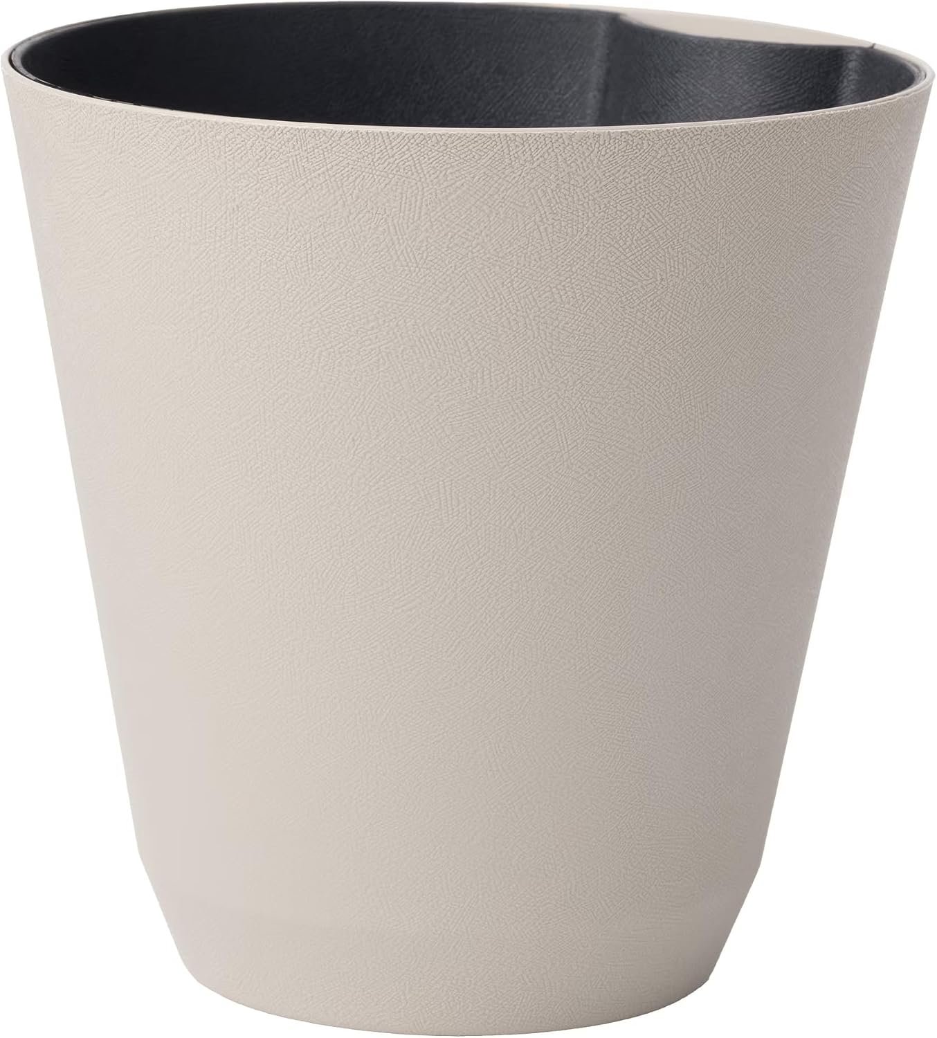 Self Watering Planter 14 Inch, Large Resin Plant Pot with Built-in Reservoir for Indoor Outdoor Plants, Modern Beige Self-Watering Flower Pot, 100% Recycled Material, UV-Resistant Container