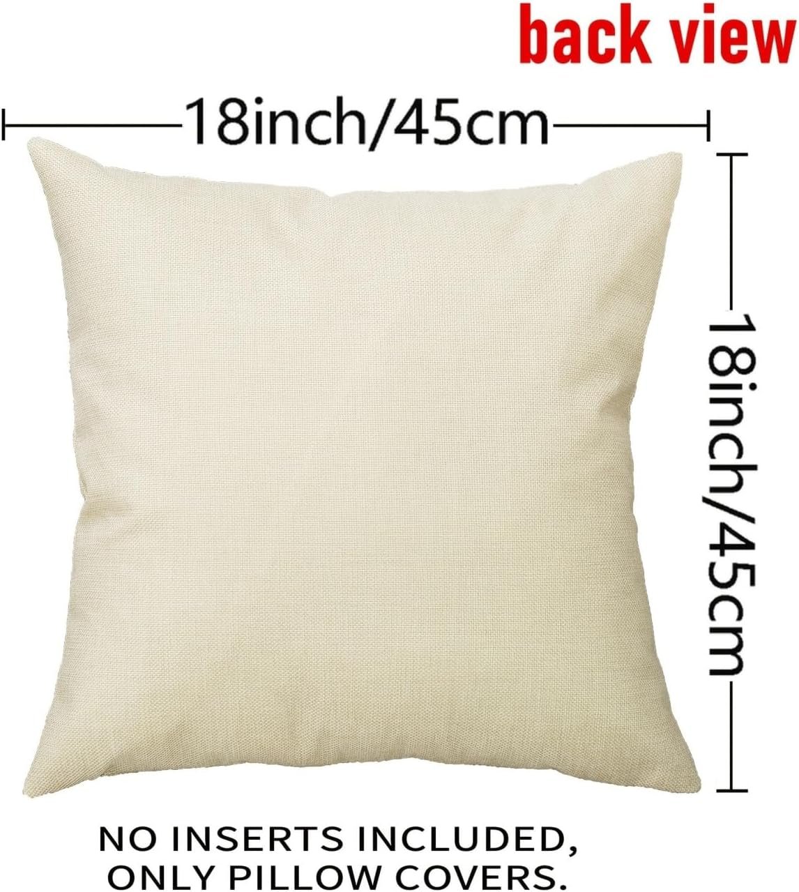 4 Pack 18×18 Boho Linen Square Garden Living Room Throw Pillow Cover | Breathable linen,classic bohemian design,used as presents for indoor garden home decoration
