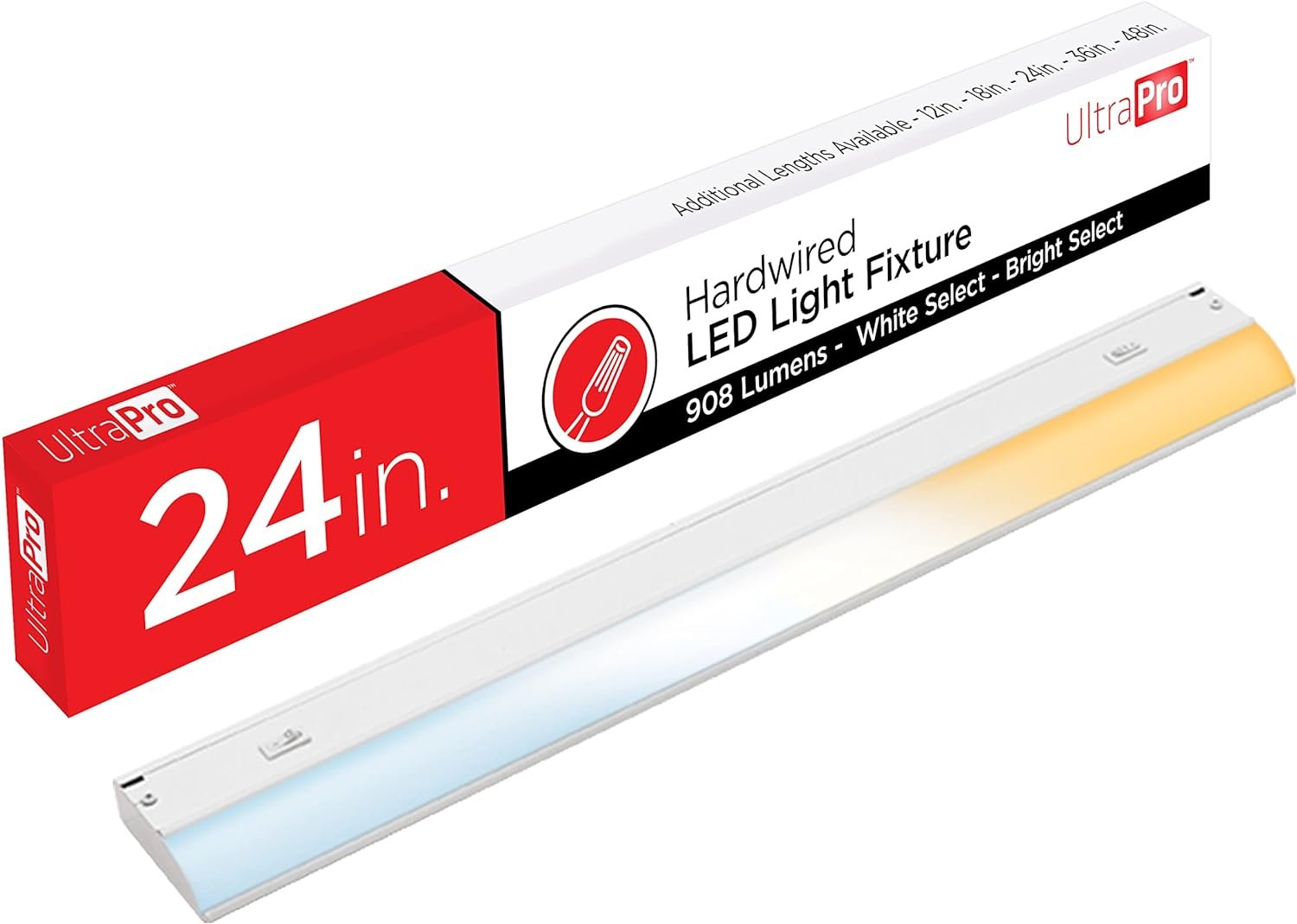 UltraPro 24 Inch Hardwired Under Cabinet Light, Dimmable 908 Lumens | 3 Color Temperatures from Soft White to Cool White Lighting, Linkable Under Cabinet Lighting for Kitchen ETL Listed