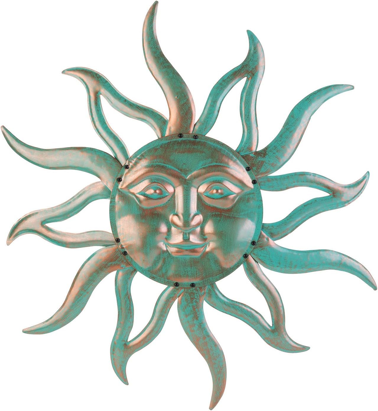 Sun Metal Wall Art Outdoor Decor – 30 Inches Rust Proof Retro Metal Wall Sculpture Statues Wall Art Hanging Decoration for Indoor Outdoor,Garden, Home, Farmhouse, Fence Balcony Patio and Bedroom