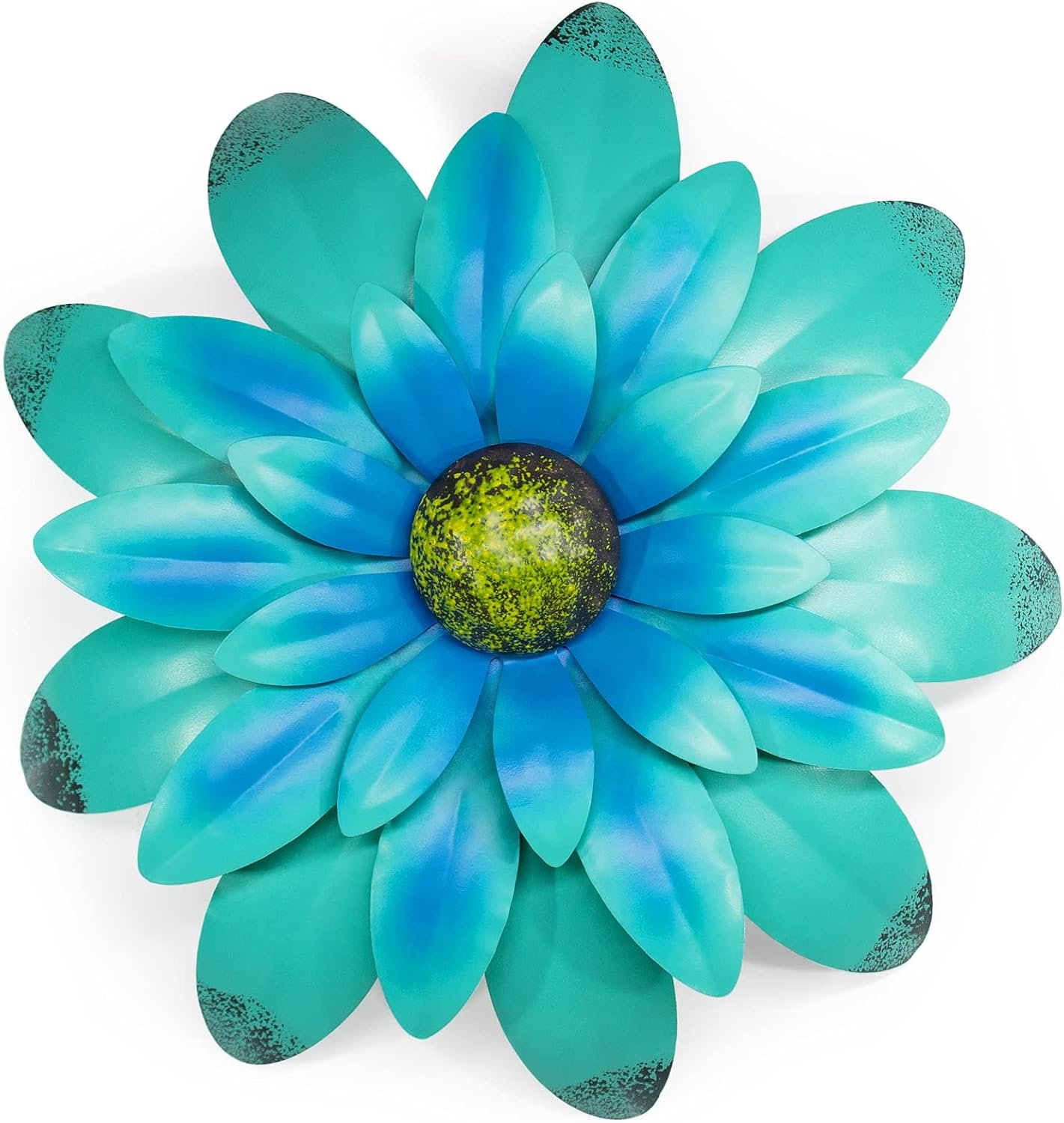 EASICUTI Blue Metal Flowers Wall Decor Metal Wall Art Decorations Hanging For Indoor Outdoor Home Bathroom Kitchen Room Bedroom Living Room Garden Patio Porch 12 Inch