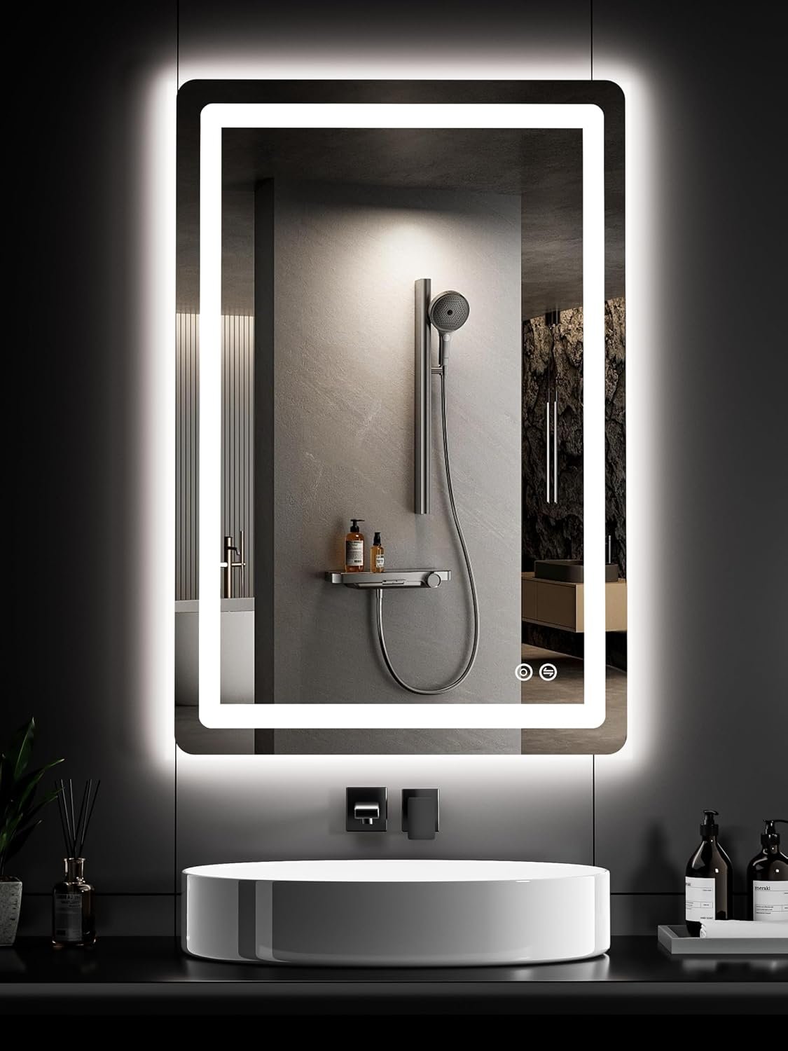 LED Bathroom Vanity Mirror with Lights, 36″x24″ Lighted Wall Mirror | Front and Backlit, Anti Fog, Dimmable 3 Color Lighting, Memory Function, Shatterproof Glass, Plug in or Hardwired