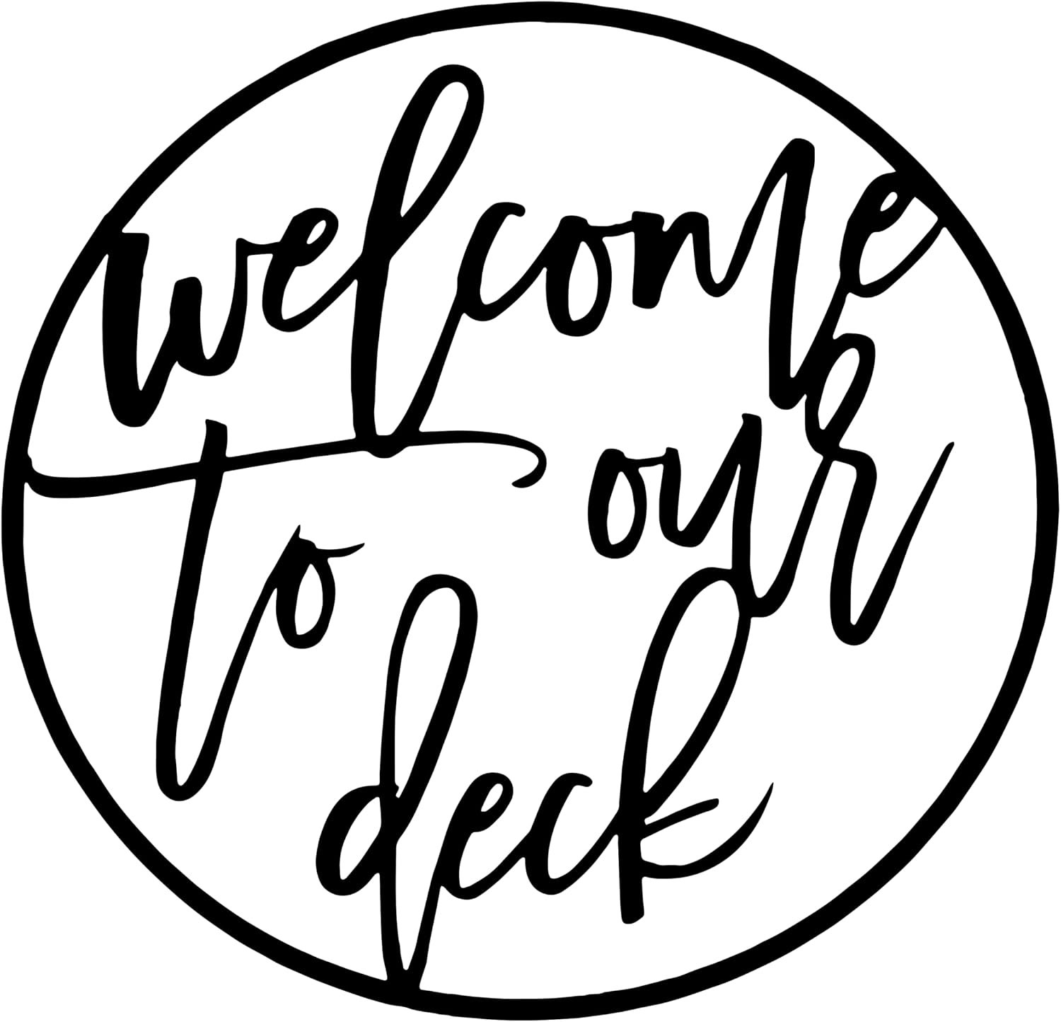 Welcome To Our Porch Wall Decor Metal Outdoor Sign Black