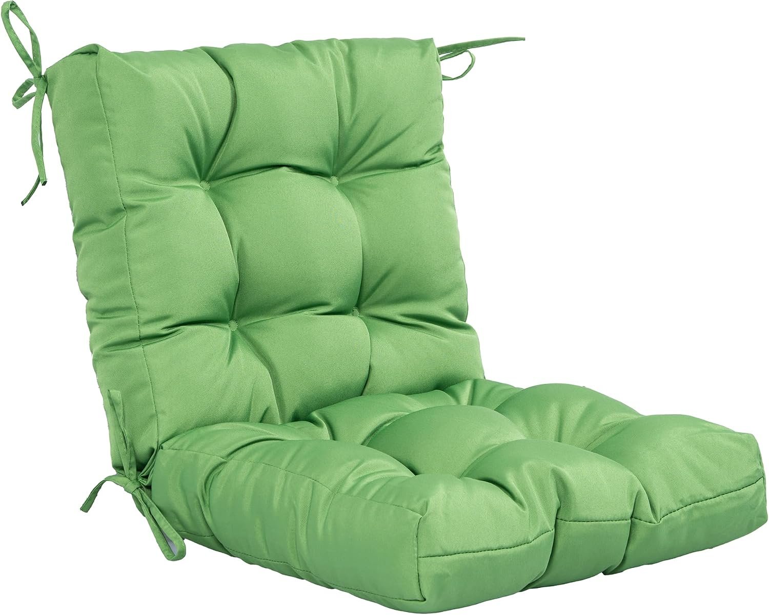 QILLOWAY Outdoor Chair Cushion for Patio Furniture, Waterproof Patio Cushions with Ties, Fade Resistant Replacement Pads for Outdoor Rocking Chairs,Green