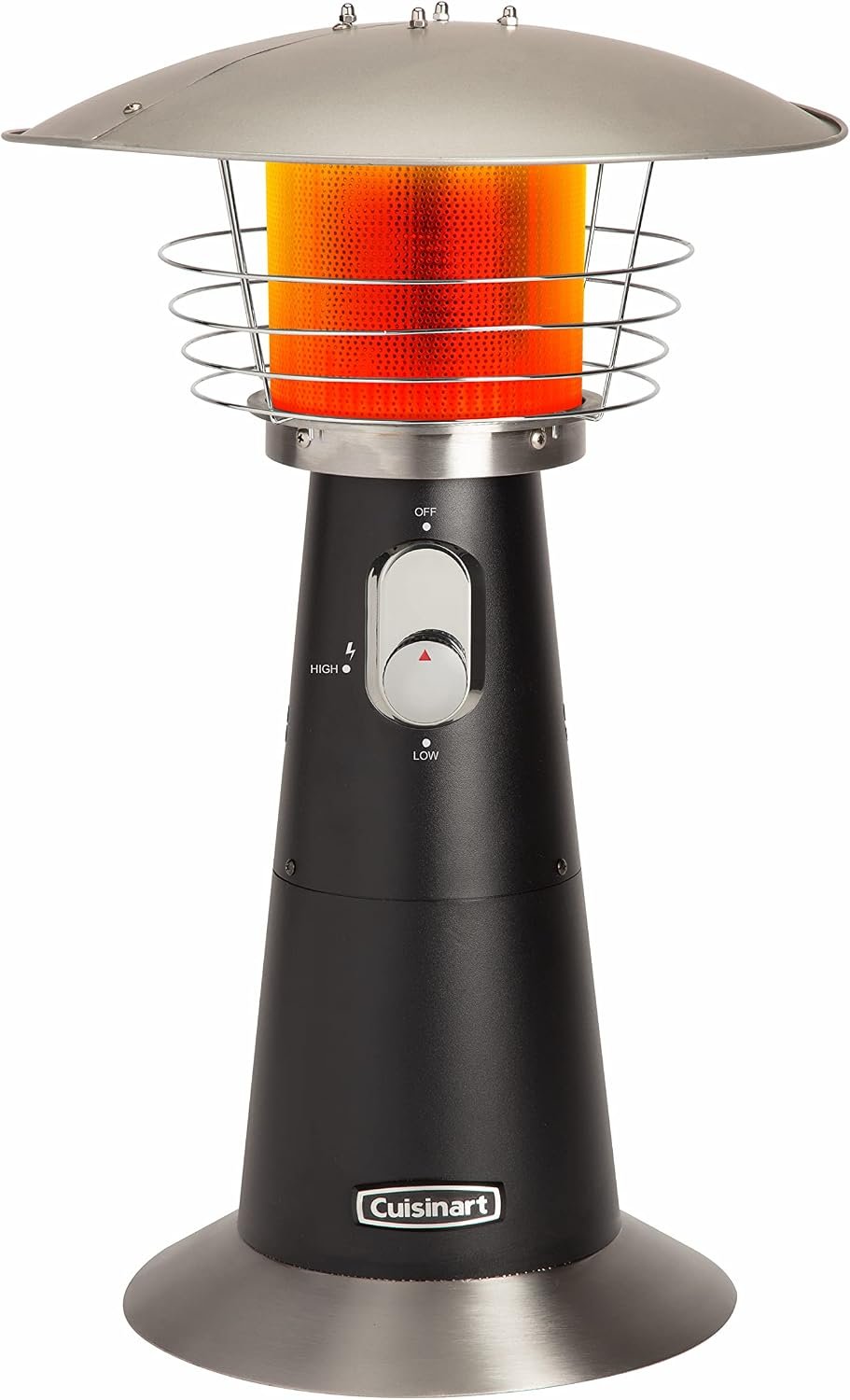 Cuisinart Patio Heater, Tabletop, Anti-Tilt Safety Switch, 11000 BTU, Black | Outdoor heater with adjustable heat and burner screen guard, propane heater offers a 30 sq. ft. heat range, COH-500