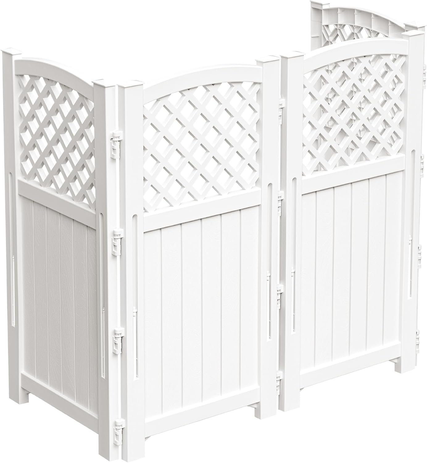 Devoko Resin Outdoor Privacy Fence, 4 Privacy Screen Panels | Air Conditioner Lattice Fence for Outside and Yard, Trash Can