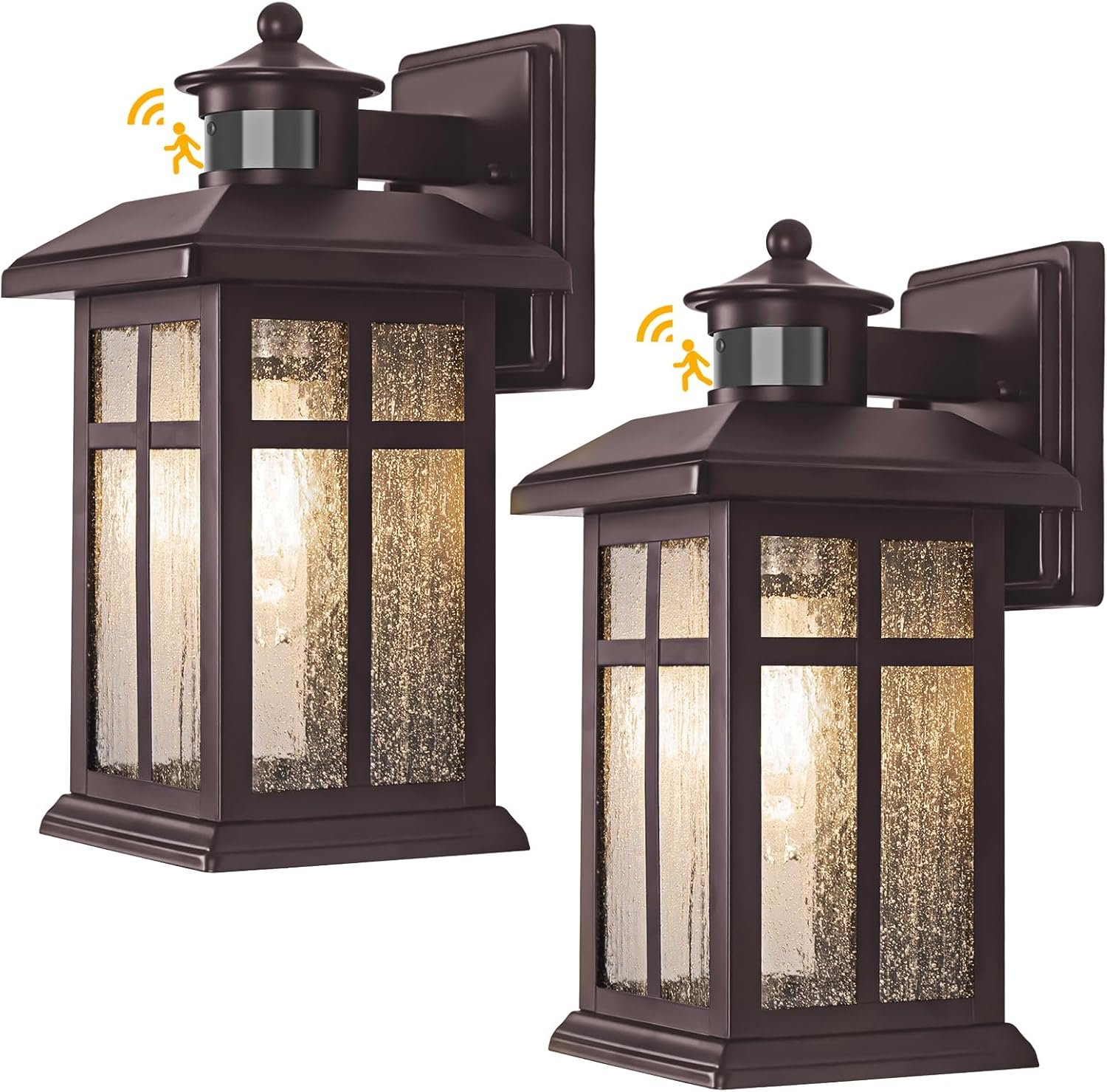 Motion Sensor Outdoor Lights Bronze 2 Pack Dusk till Dawn Outdoor Lighting | Outdoor Porch Lights Light Fixtures Bronze Dusk till Dawn Exterior Lights Outdoor, Exterior Lights for House, Garage, Door