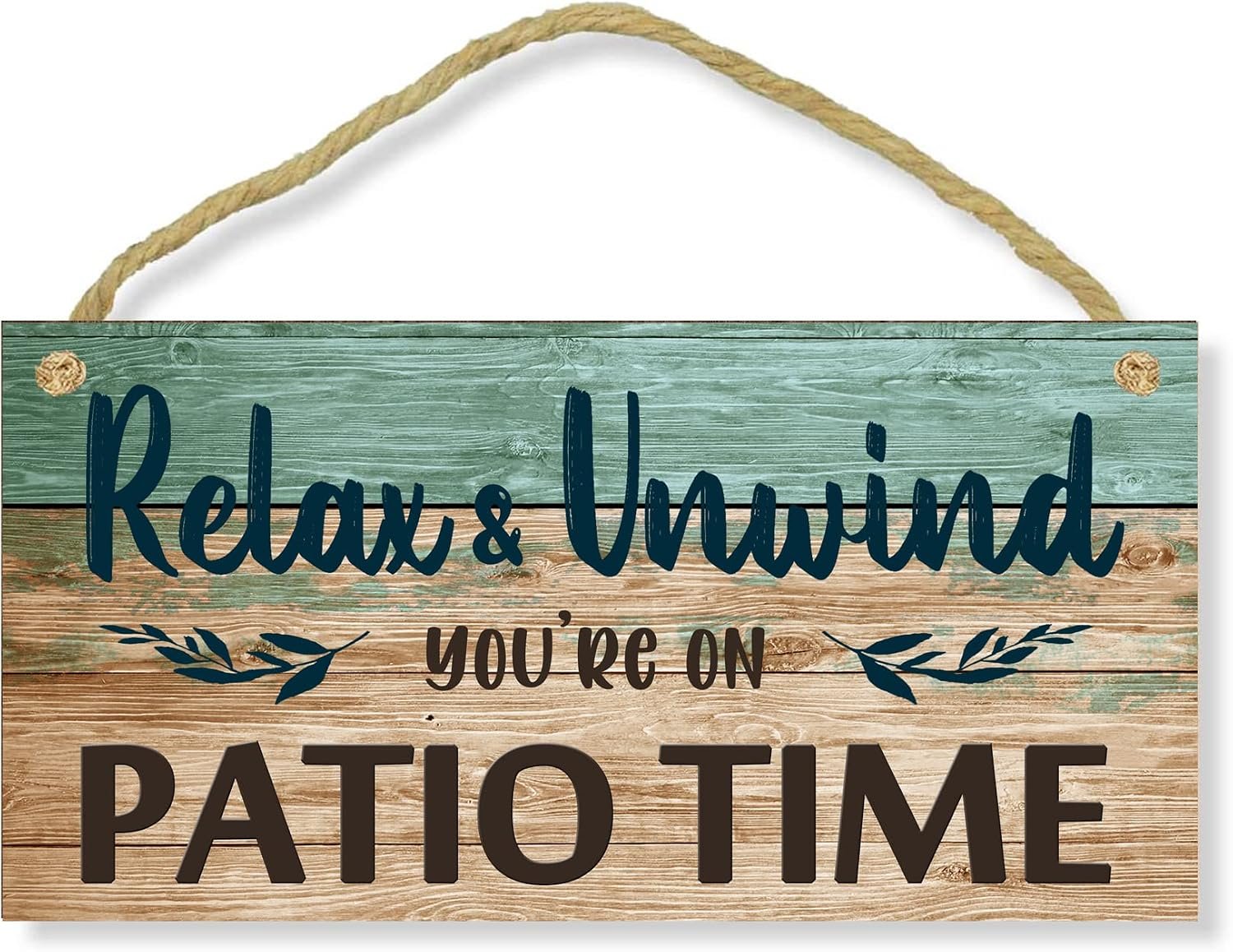 Patio Wall Decor Backyard Patio Signs And Decor Outdoor Home Bar Sign | Hanging Decorations Porch – Relax Unwind You’re On Patio Time, Green 10×5 Inches