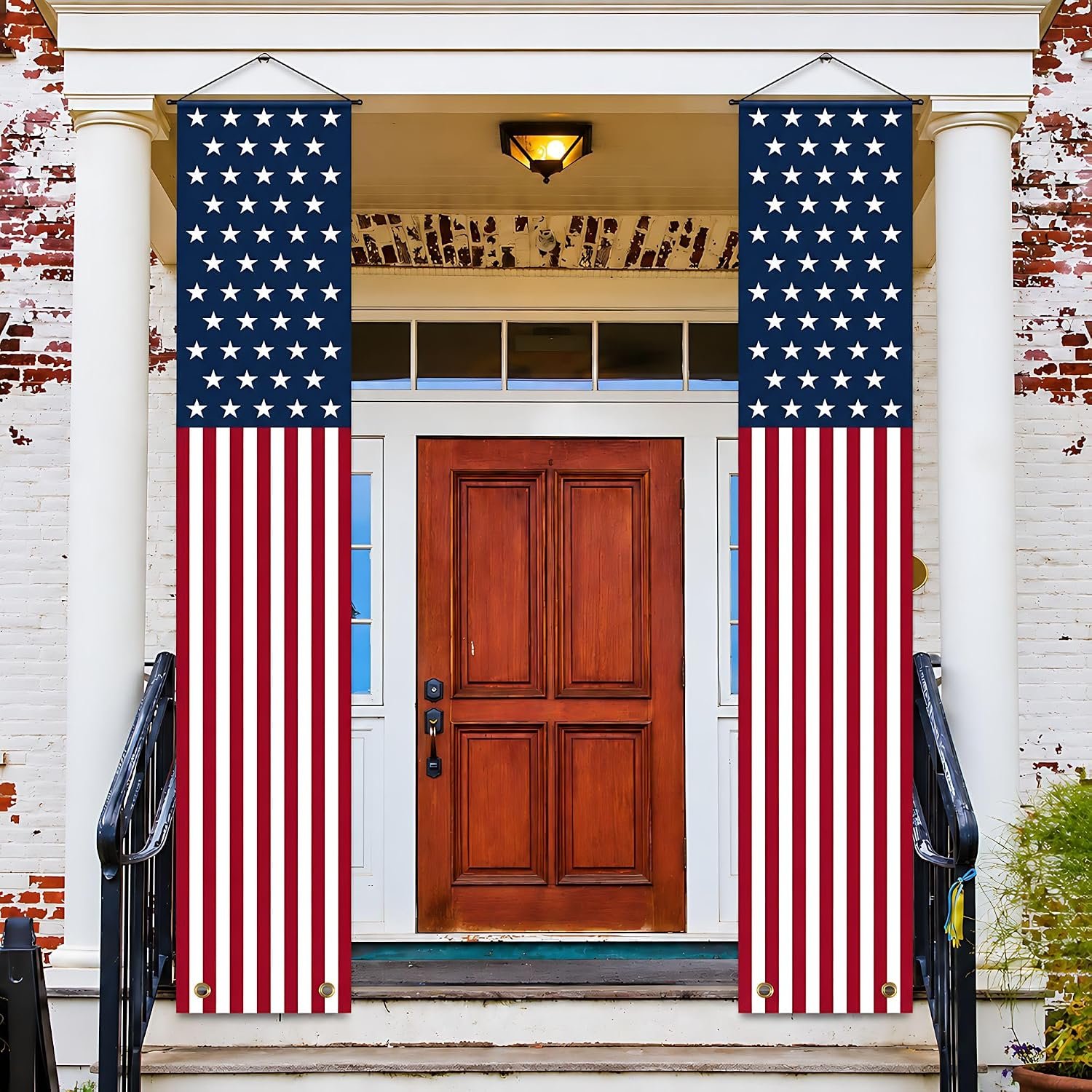OHOME 4th of July Decorations – American Flag Porch Banner for Memorial day Decorations – Patriotic Decorations for Home Outdoor Outside | 250 Anniversary USA Merchandise Fourth of July Accessories Party Favors Yard Signs Decor