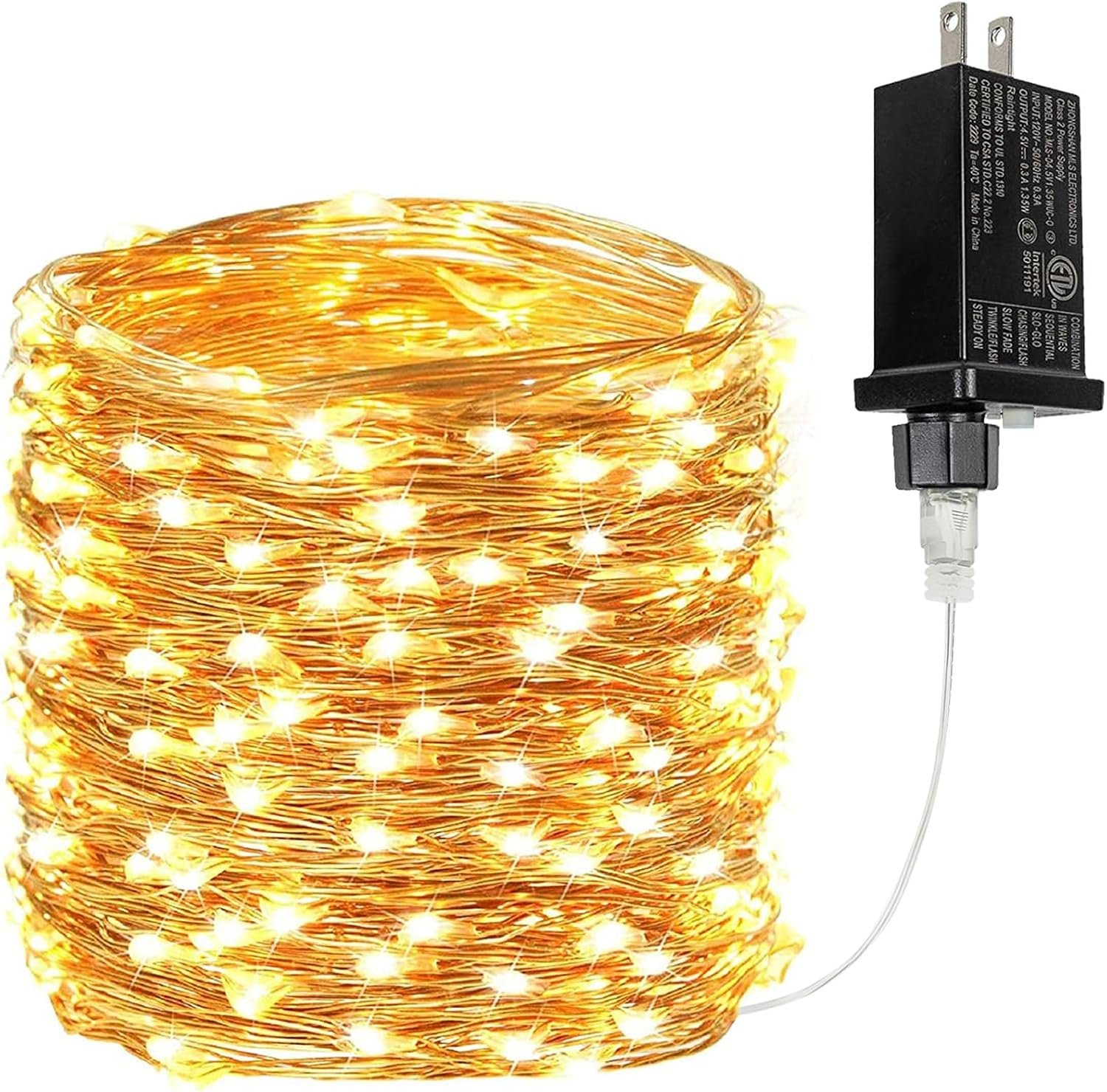 66FT 200 LED Fairy Lights Plug in, 8 Modes Twinkle Lights Warm White | Waterproof String Lights Outdoor Indoor, Memory, Timer, Copper Wire, Christmas Lights for Bedroom Garden Party Holiday Decor