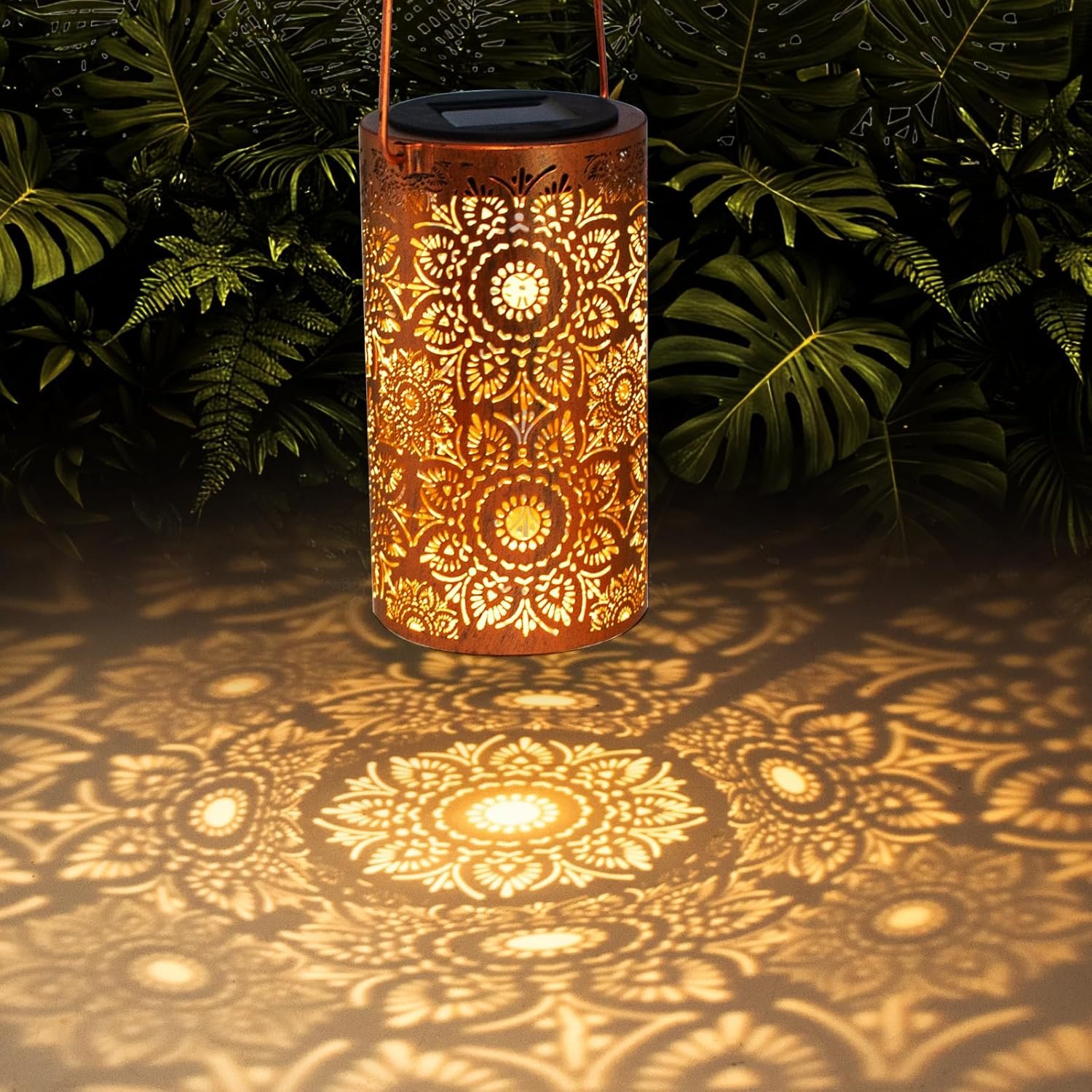 DIBIEECN Birthday Gifts for Women Mom Grandma Wife, Solar Lanterns Outdoor Waterproof, Metal Hanging Lights Garden Decor, LED Decorative Lantern for Patio Porch Backyard, Sunflower, 1 Pack