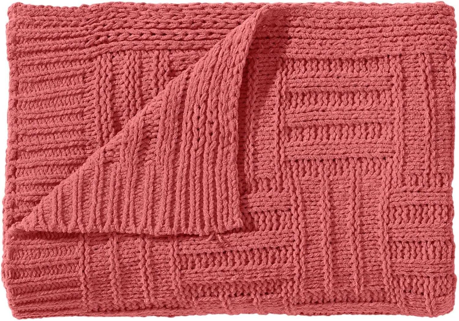 Tommy Bahama – Throw Blanket, Super Soft Bedding, Ideal for Couch & Chair (Chain Basket Coral, 50 x 60)