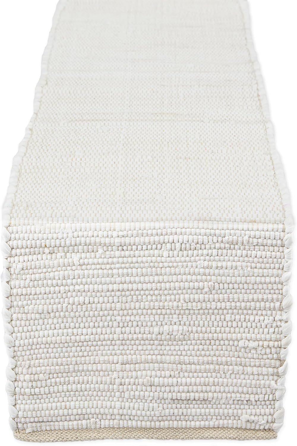 DII Handmade Chindi Tabletop, Reversible and Machine Washable, Table Runner, 14×72, Natural