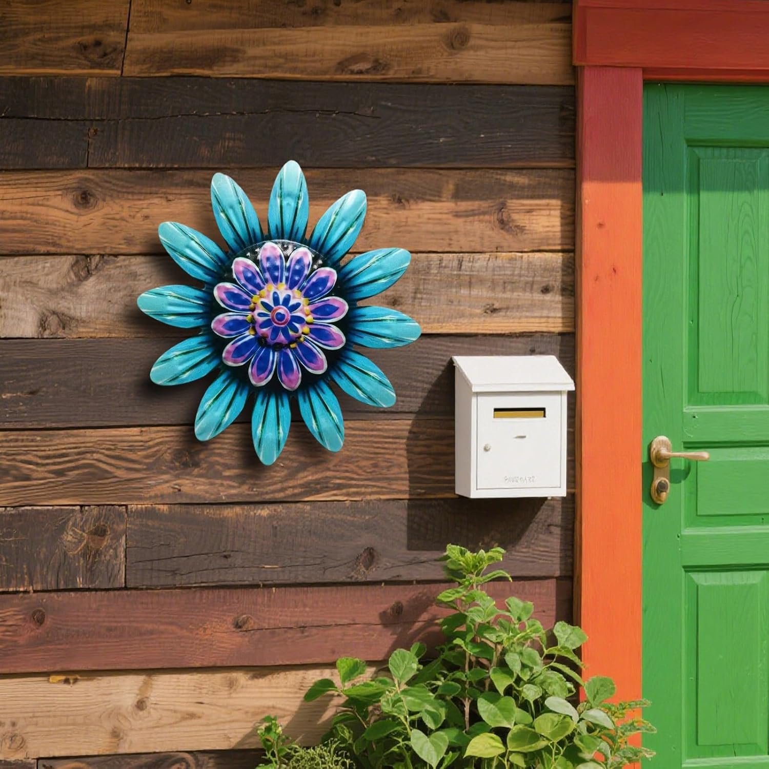 Metal Flower Wall Decor for Outdoor Garden Fence Durable Floral Metal Wall Art with Vivid Colors, Home Decor Sculpture for Patio, Backyard & Garden