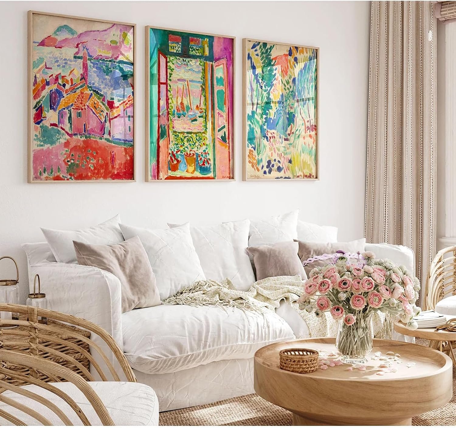 Henri Matisse Wall Art Prints Aesthetic Canvas Matisse Wall Decor Painting Colorful Matisse Wall Art Poster Boho Abstract Matisse Picture Artwork for Bedroom Living Room 16×24 Inch Unframed Set of 3
