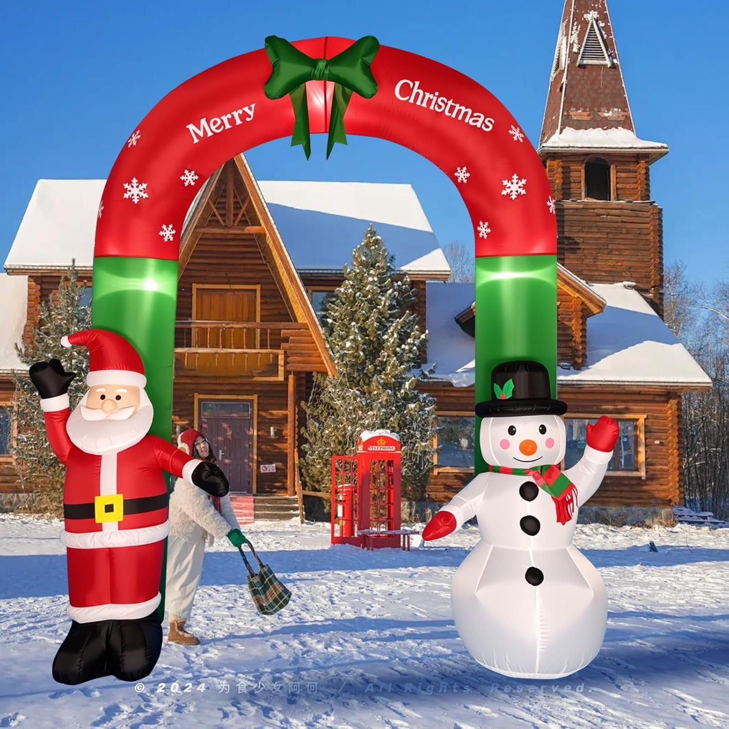 Christmas Inflatable Outdoor Decorations, Inflatable Cute Blow Up Yard Decorations with LED Lights for Indoor Christmas Decorations Yard Garden Lawn Decor
