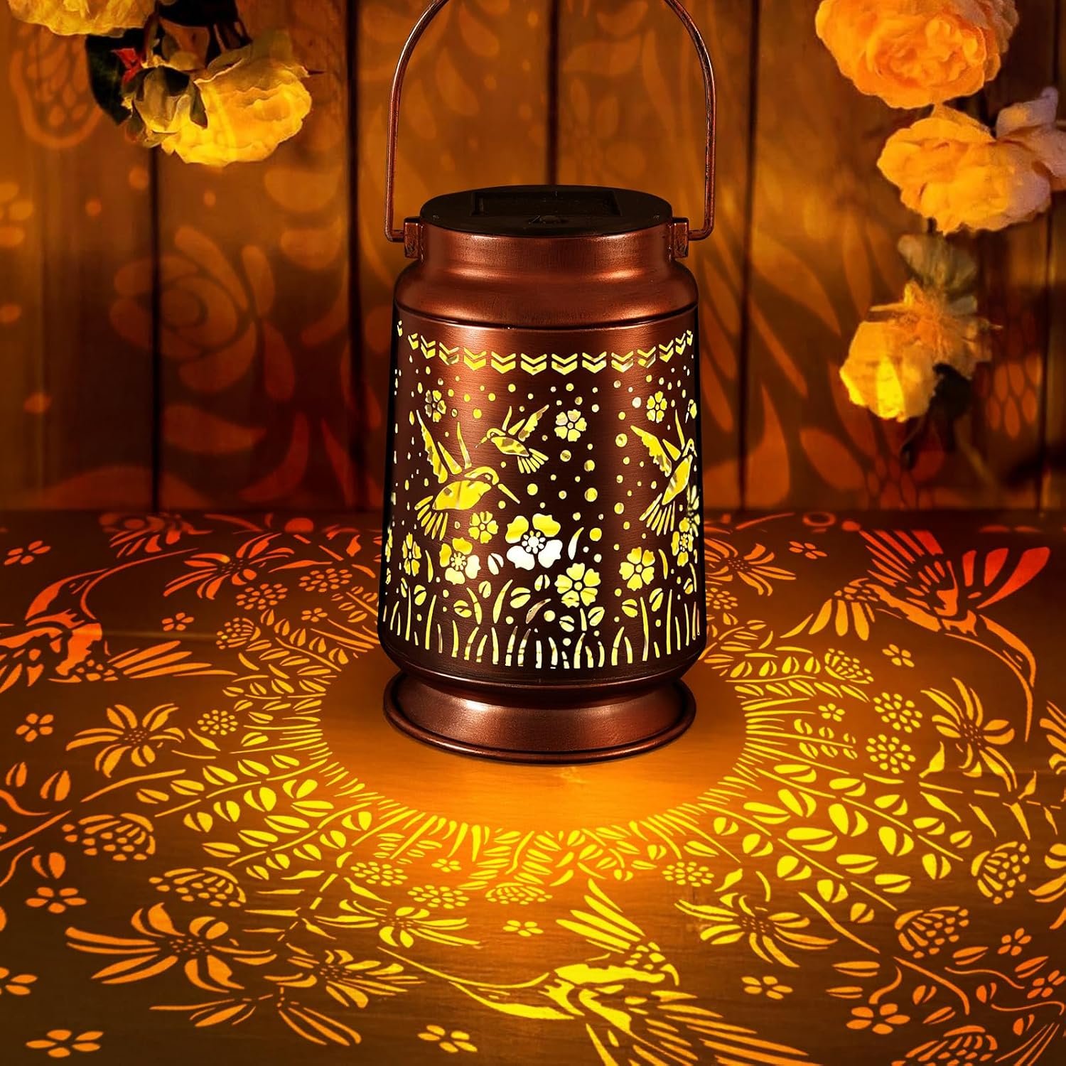 Solar Lanterns Outdoor Waterproof Gifts for Women Grandma Gifts | HanGing Solar Lantern for Mom Hummingbird Garden Decor Solar Hanging Lantern Metal for Patio Yard Festival Pathway Landscape