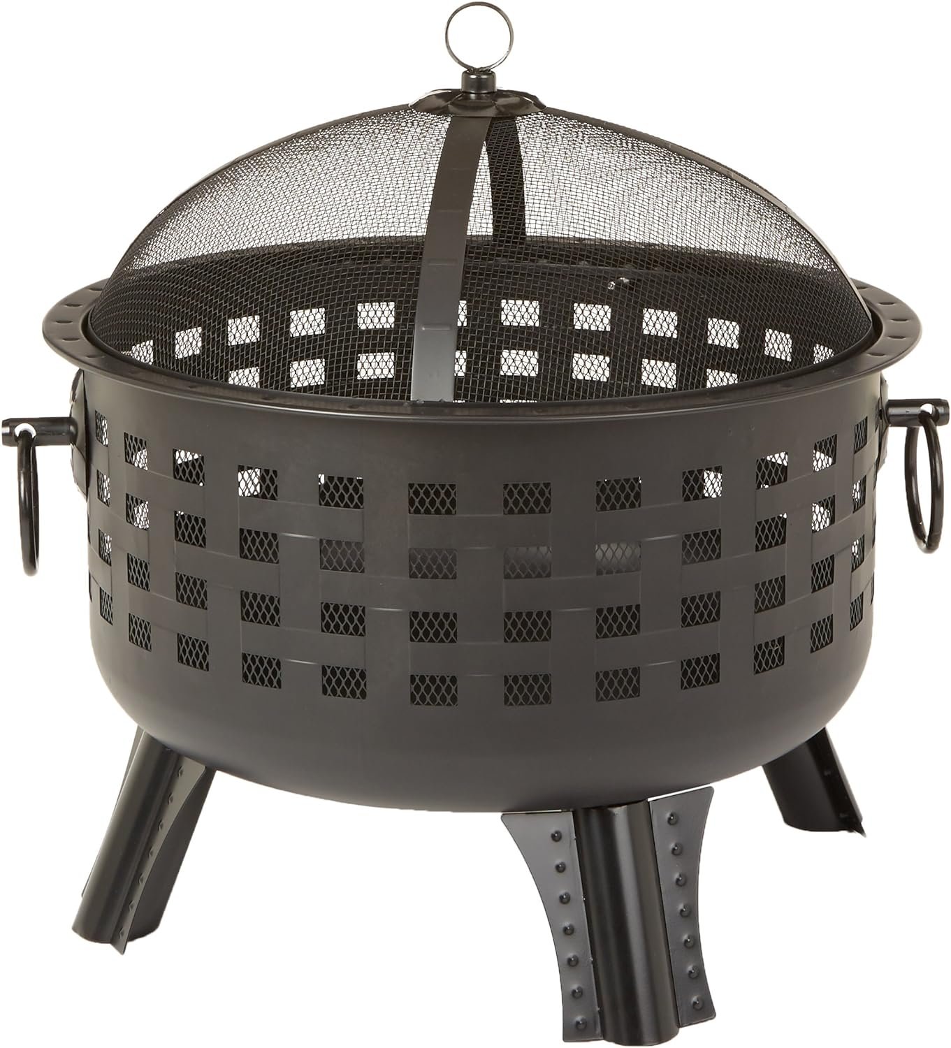 Amazon Basics 27 inch Steel Round Lattice Fire Pit, Easy to Assemble