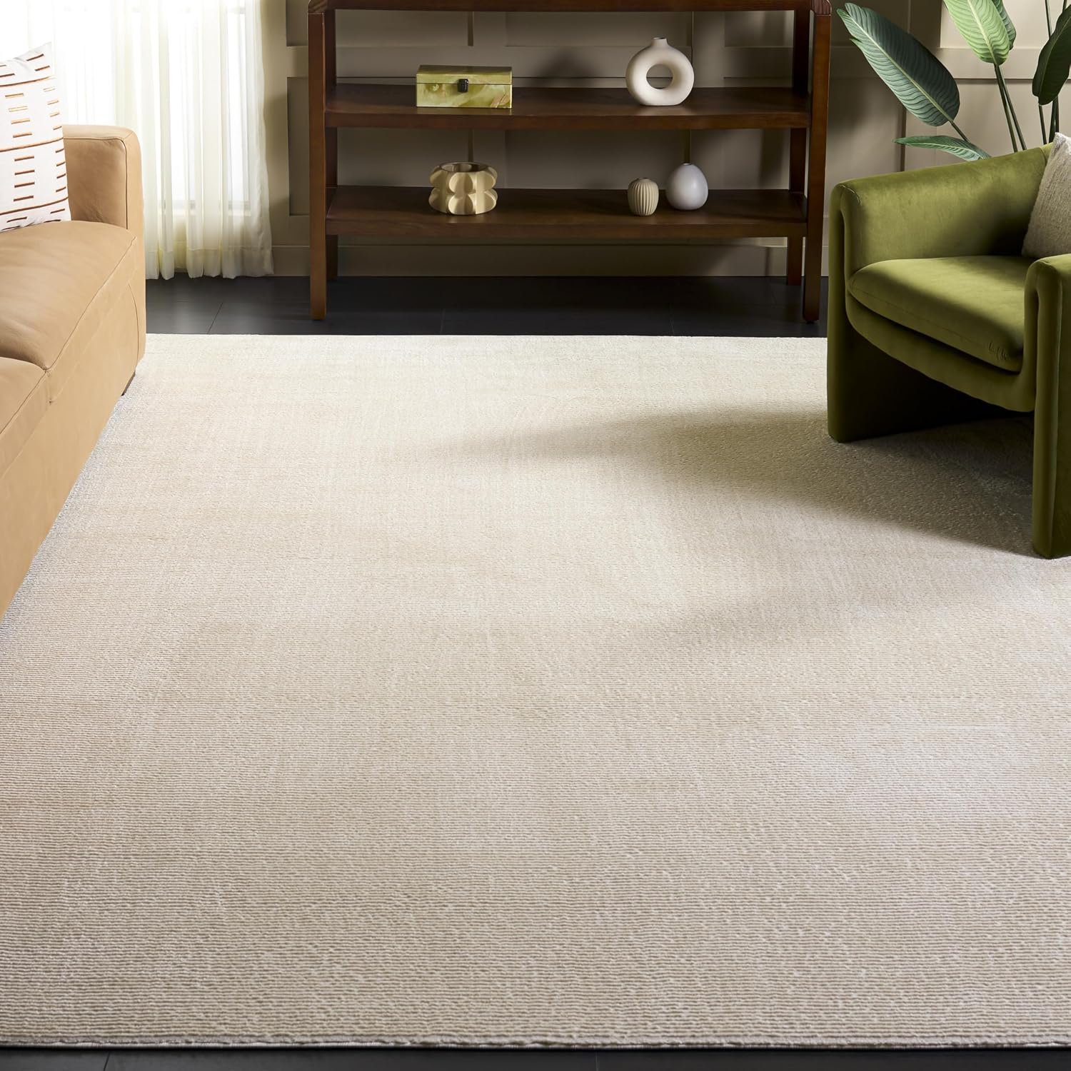 SAFAVIEH Area Rug 8×10 – Revive Collection – Large – Ivory, Solid Pattern, Non-Shedding & Easy Cleaning, Ideal for Living Room, Bedroom, Office, Dining Space (REV102A)
