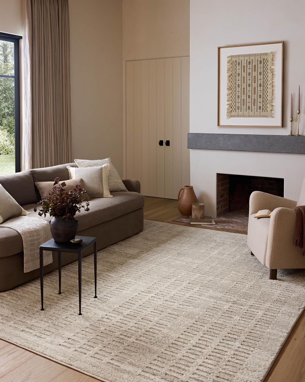 Loloi Amber Lewis Monty Collection MOT-03 Ivory/Beige 6′-7″ x 9′-3″, .50″ Pile Height, Area Rug